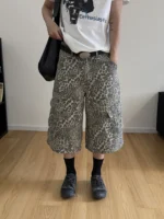 Шорты «19 Studio Leopard Cargo Long Shorts»