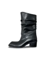 Ботинки «JCAESAR Pleated Collar Leather Knight Boots» — изображение 5