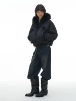 Ботинки «JCAESAR Pleated Collar Leather Knight Boots» — изображение 3