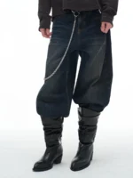Ботинки «JCAESAR Pleated Collar Leather Knight Boots» — изображение 4