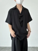 Рубашка «BKYC Studio Asymmetrical Layered Short Sleeve Shirt» — изображение 5