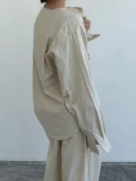 Рубашка «BKYC Studio Henry Collar Linen Shirt» — изображение 13