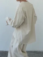 Рубашка «BKYC Studio Henry Collar Linen Shirt» — изображение 3