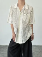 Рубашка «BKYC Studio Hollow-Out Cuban Collar Shirt»