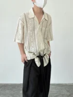 Рубашка «BKYC Studio Hollow-Out Cuban Collar Shirt» — изображение 3
