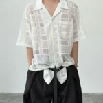 Рубашка «BKYC Studio Hollow-Out Woven Short Sleeve Shirt»