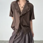Рубашка «BKYC Studio Ruffled Collar Short Sleeve Shirt»