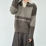 Свитер «BKYC Studio Color Block Polo Collar Knit Sweater»