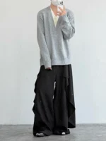 Свитер «BKYC Studio Layered V-Neck Henley Sweater» — изображение 5