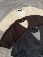 Футболка «BKYC Studio Layered V-Neck Knit T-Shirt» — изображение 5