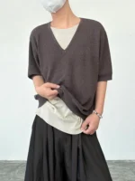 Футболка «BKYC Studio Layered V-Neck Knit T-Shirt»